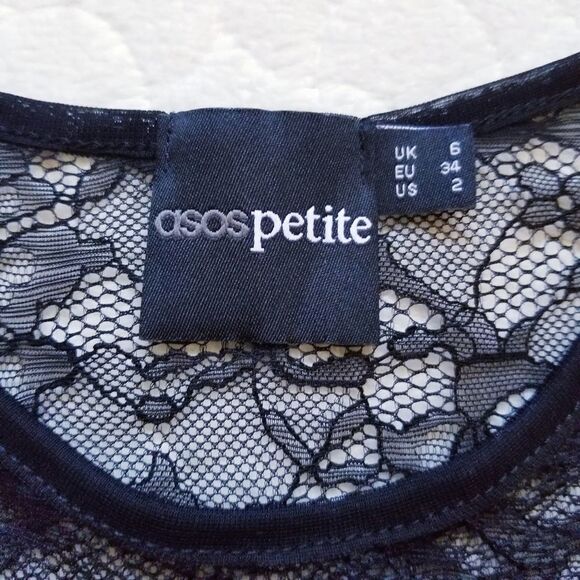 ASOS little black dress lace plunging back neck 2 - Picture 11 of 11